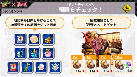 まよいチャレンジ　報酬