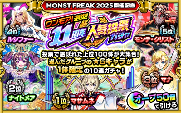 11周年人気投票ガチャの最終結果と当たりキャラ｜おすすめグループ