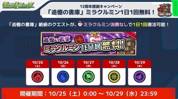 12周年感謝キャンペーン　ミラクルミン