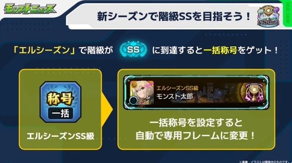 スクランブルユニバース　エルシーズン　称号&フレーム