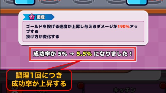 調理をするたびに成功率アップ