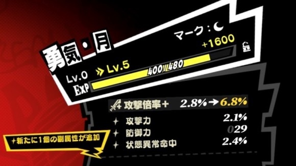 サブステはレベルを5上げるごとに追加または強化