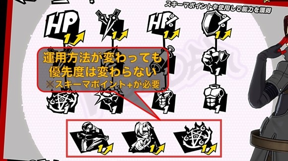 主人公の運用に合った能力を強化する