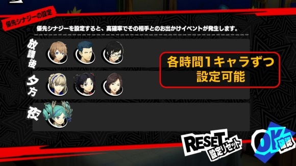 優先シナジーを設定する