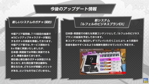今後のアップデート情報