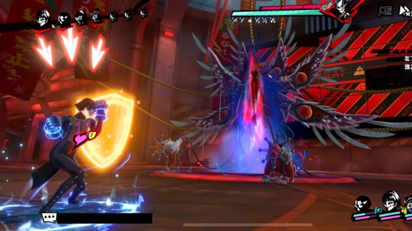 狙われたキャラは防御して大ダメージを防ぐ