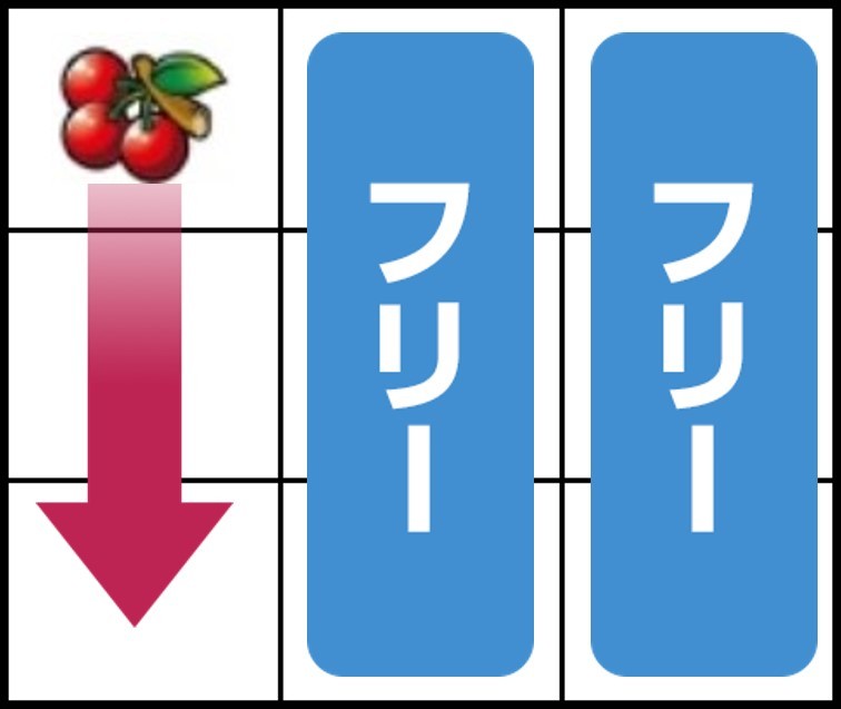 左リール枠内にチェリー