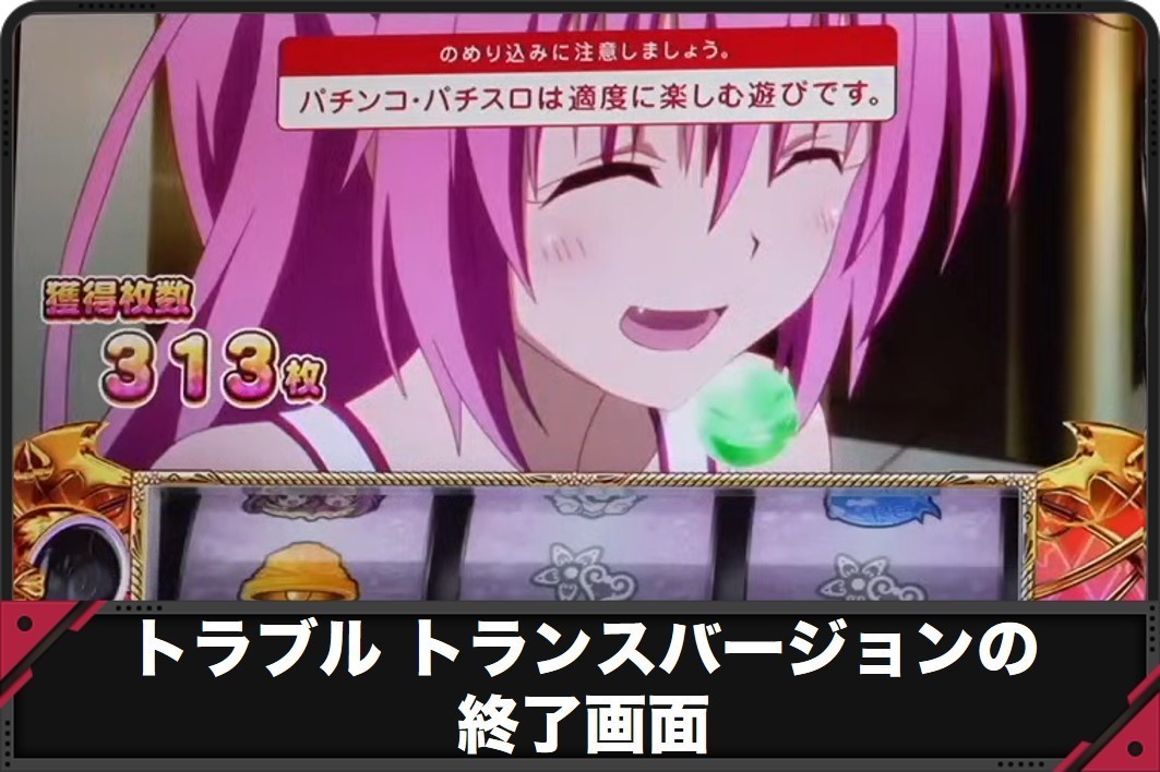 トラブルトランスバージョンの終了画面