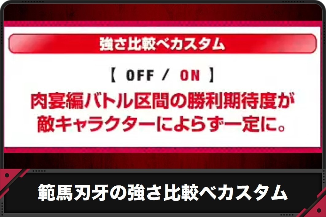 範馬刃牙の強さ比較べカスタム