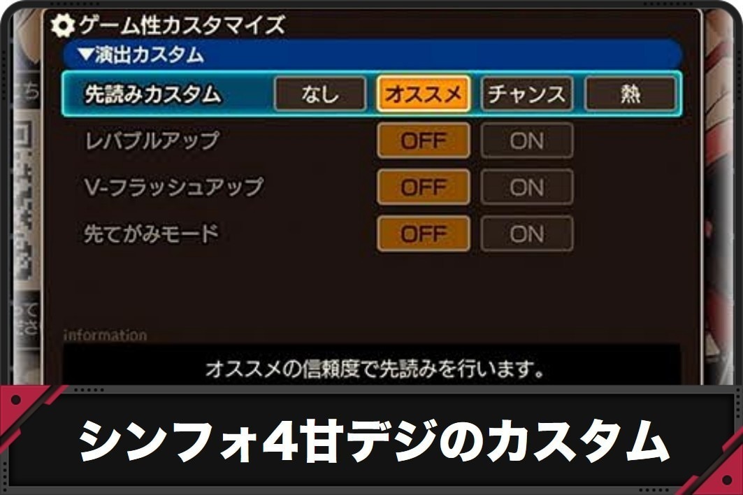シンフォ4甘デジのカスタム