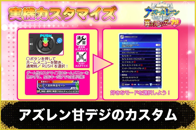 アズールレーン甘デジ(アズールレーンパチンコ)　カスタム一覧(信頼度・占有率)