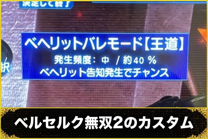 ベルセルク無双2のカスタム