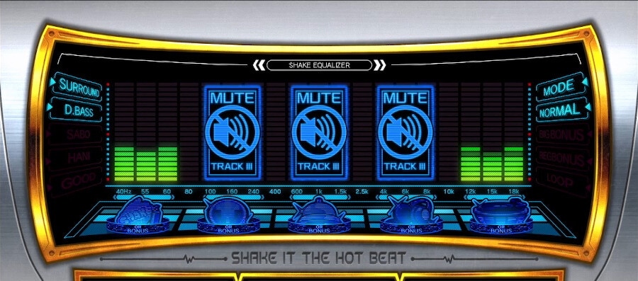 シェイクボーナストリガー(シェイクスマスロ)　EQ(イコライザー)ミュート演出　最終パネル数3