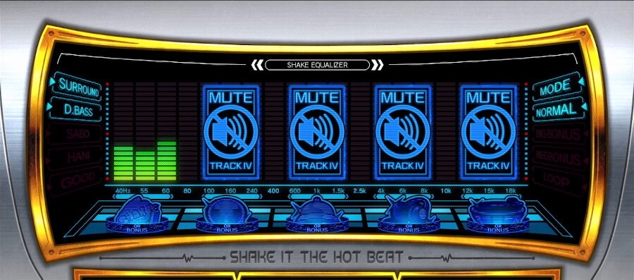 シェイクボーナストリガー(シェイクスマスロ)　EQ(イコライザー)ミュート演出　最終パネル数4