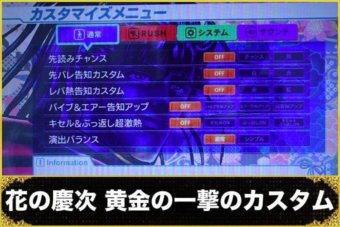 花の慶次 黄金の一撃のカスタム