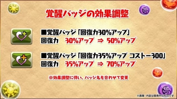 一部覚醒バッジの効果が調整