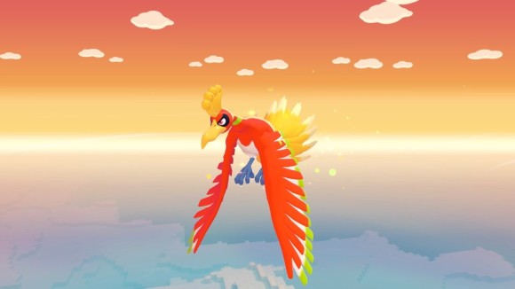 ホウホウが飛んでいる時とうめいなスズを鳴らす