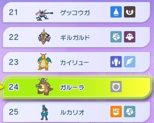 ランクマ使用率21位~25位