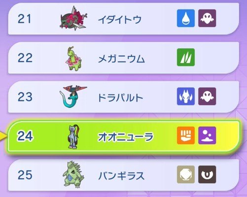 ランクマ使用率21位~25位