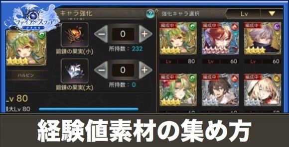 経験値素材の集め方