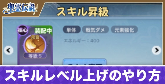 スキルレベル上げのやり方とメリット