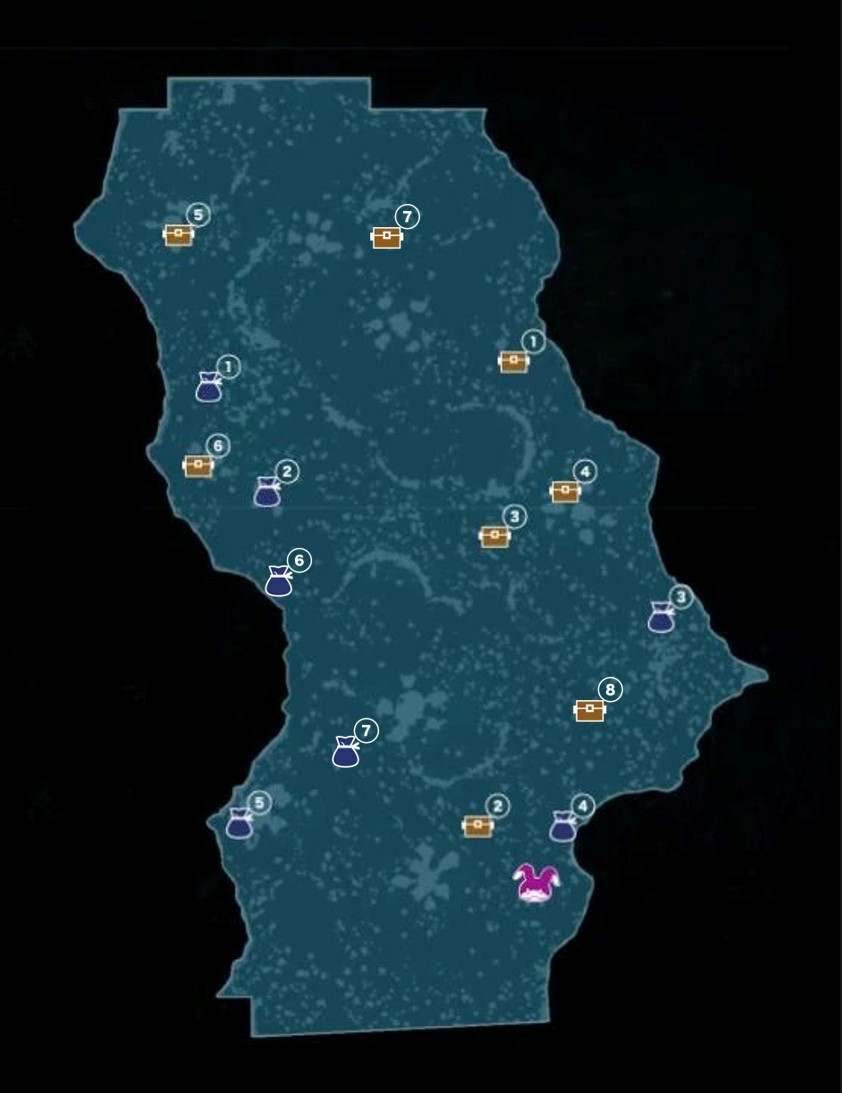オーシディアス平原の全体マップ