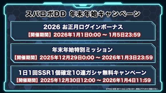 年末年始キャンペーン