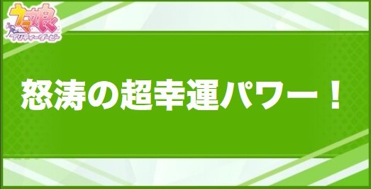 怒涛の超幸運パワー！の効果と取得できるサポート・キャラ