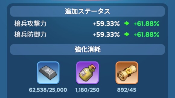 領主装備を強化