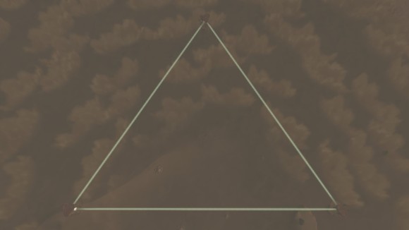 砂漠に3つの光の三角形ができあがり雷の神殿解放のイベントが発生